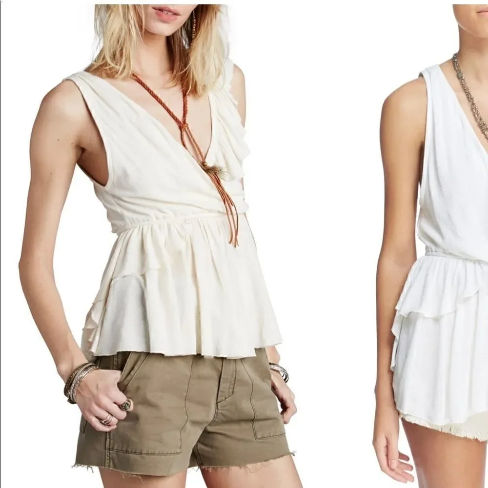 Free People Float Away Tank Ivory NWT